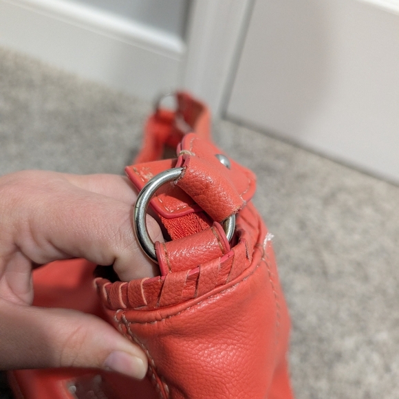 Nine West Coral Orange Faux Leather Shoulder Bag - Picture 10 of 11